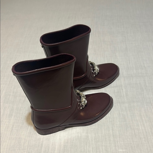 Michael Kors Lesley Elegant Burgundy Women's Rain Boots - Picture 3 of 7